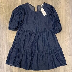 Speechless Blue Smocked Tiered Sundress